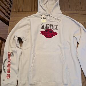 Shoe Palace x Scarface Power Pullover Mens Lifestyle Hoodie Cream Size Multiple